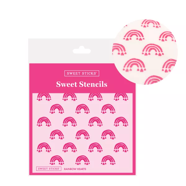 Sweet Sticks Rainbow Hearts Stencil